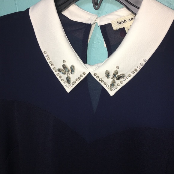 Faith and Joy Jewel Collared Bell Sleeve Blouse - Picture 7 of 13